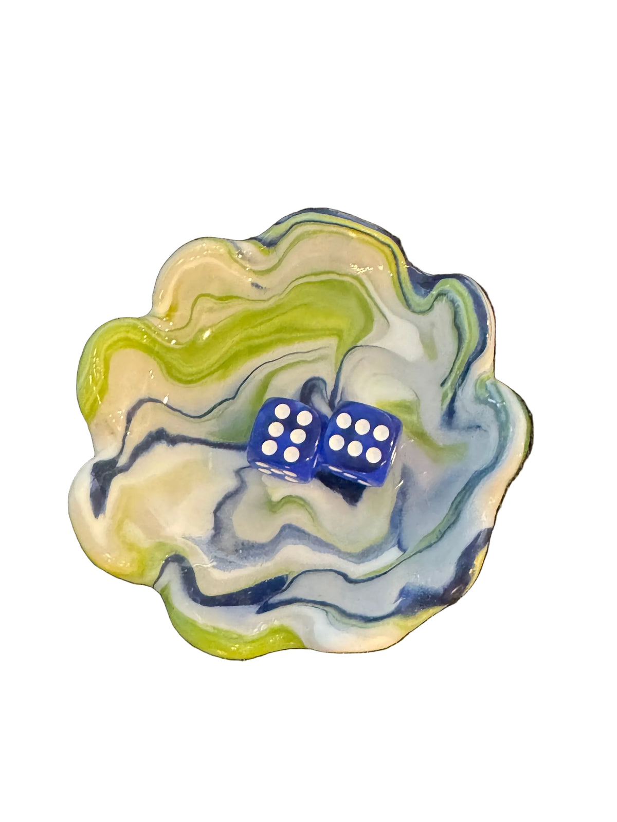 Blue / green dice dish
