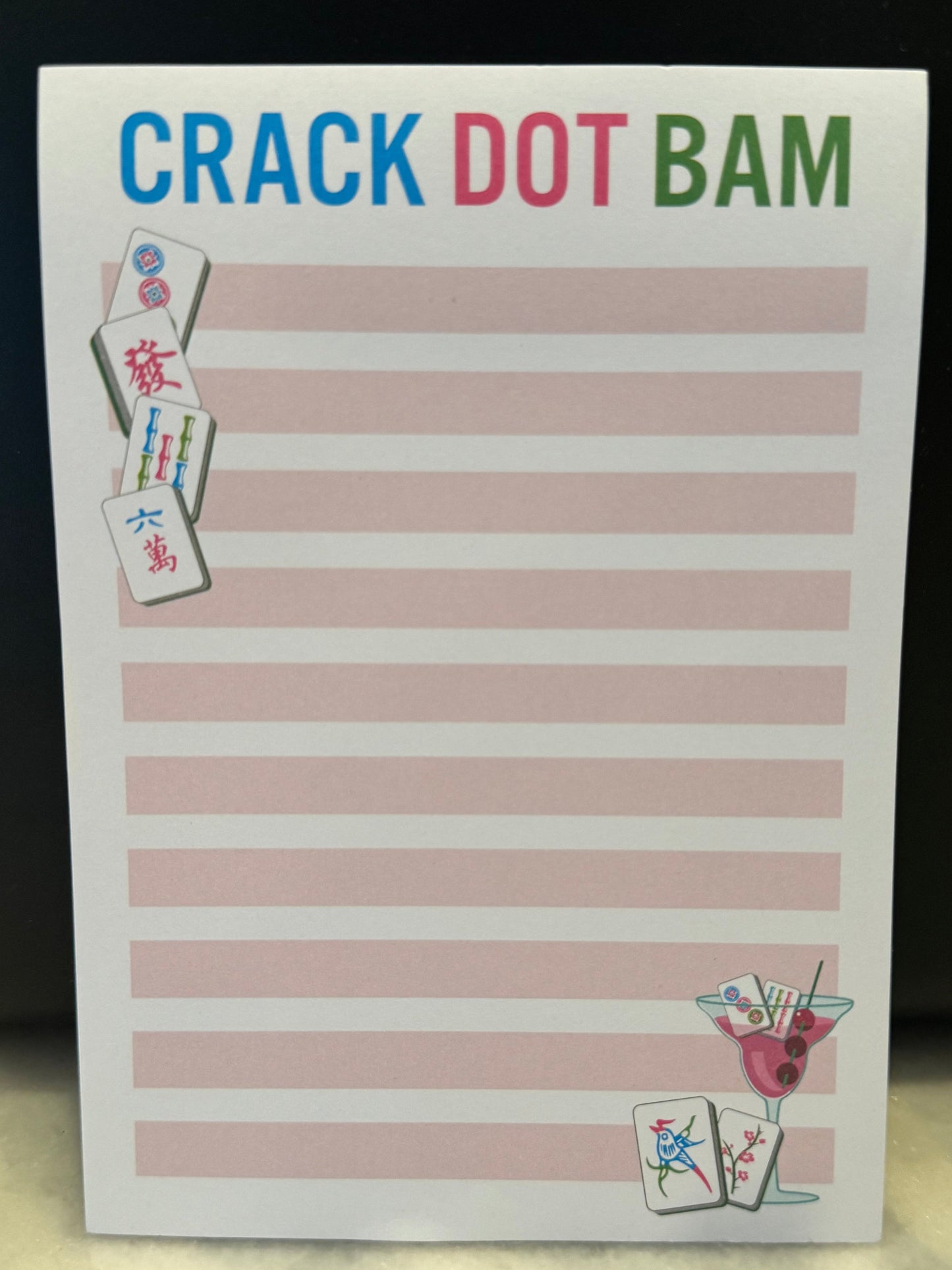 Crack Dot Bam (White/Pink) - Sticky Notepad