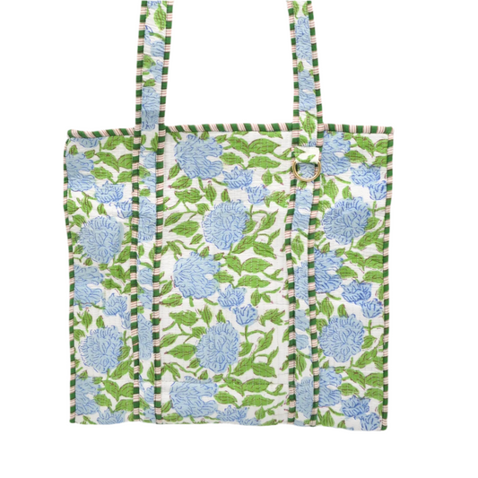 Middle & Main Hydrangea & Pine Floral Mahjong Tote