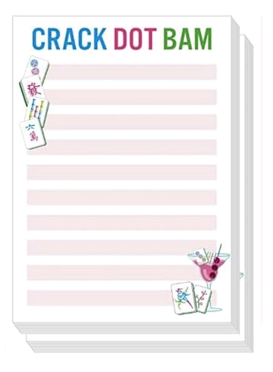 Crack Dot Bam (White/Pink) - Sticky Notepad