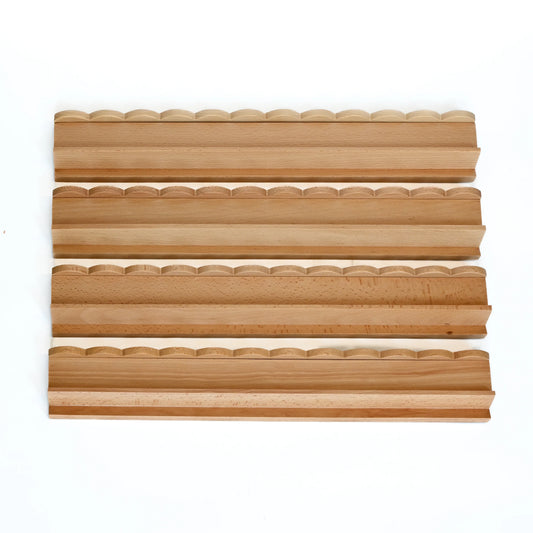 20’ Beechwood magnetic rack and scalloped pusher, Set of 4