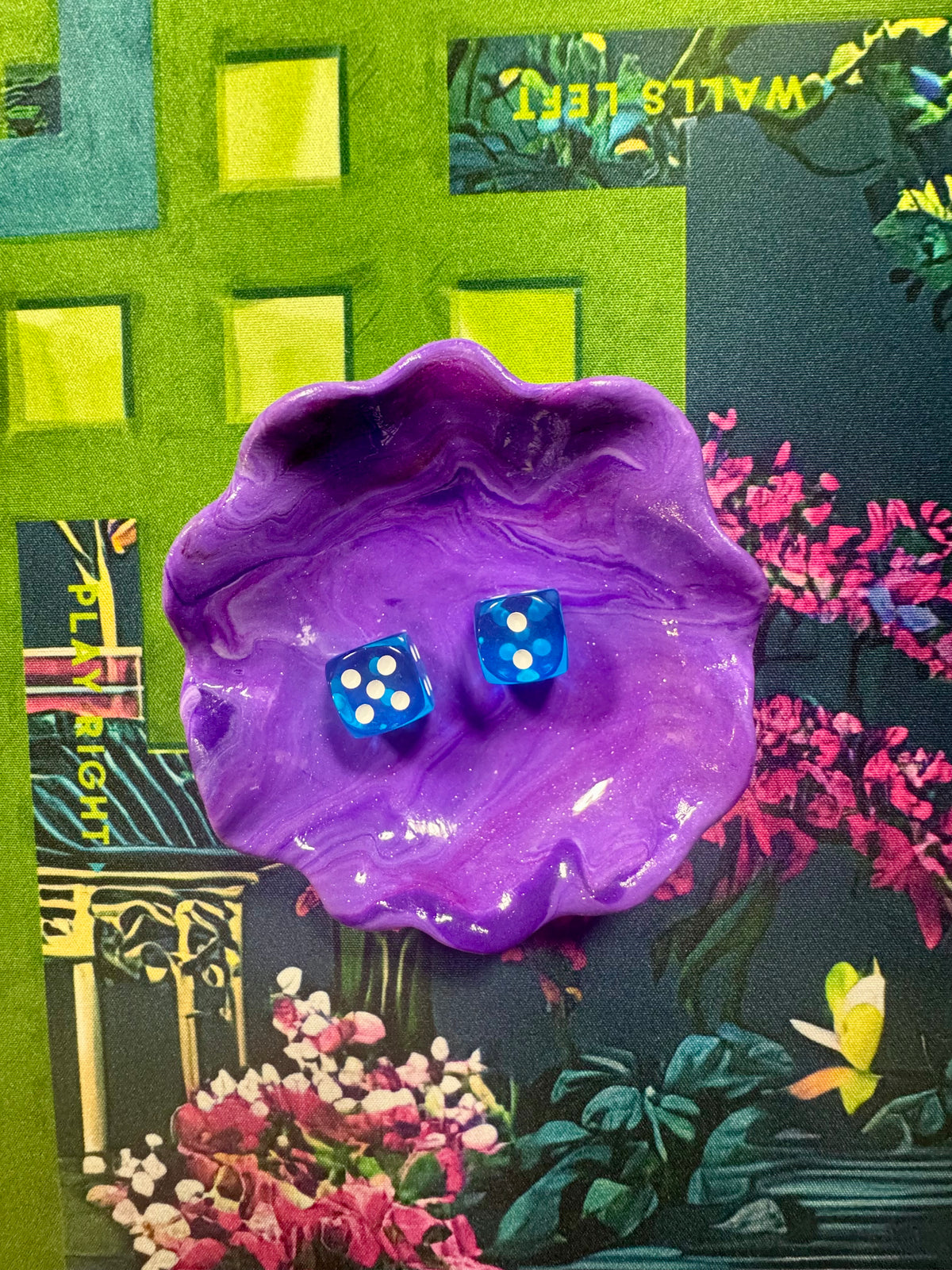 Purple dice dish