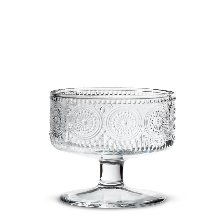 Embossed Circle Pedestal Bowl - 3.5"