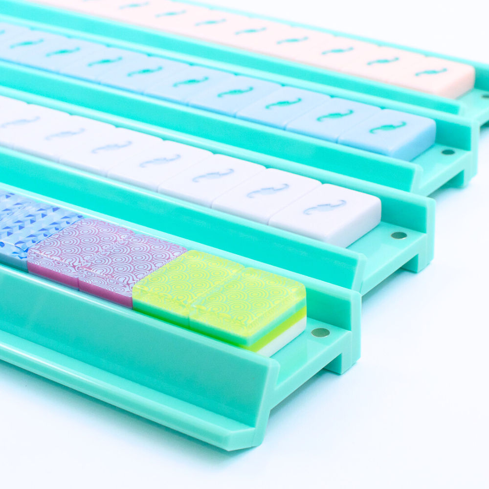MAHJONG RACKS | Premium Acrylic | 4 Racks + 4 Pushers: Solid Magenta - ships in about 2 weeks.