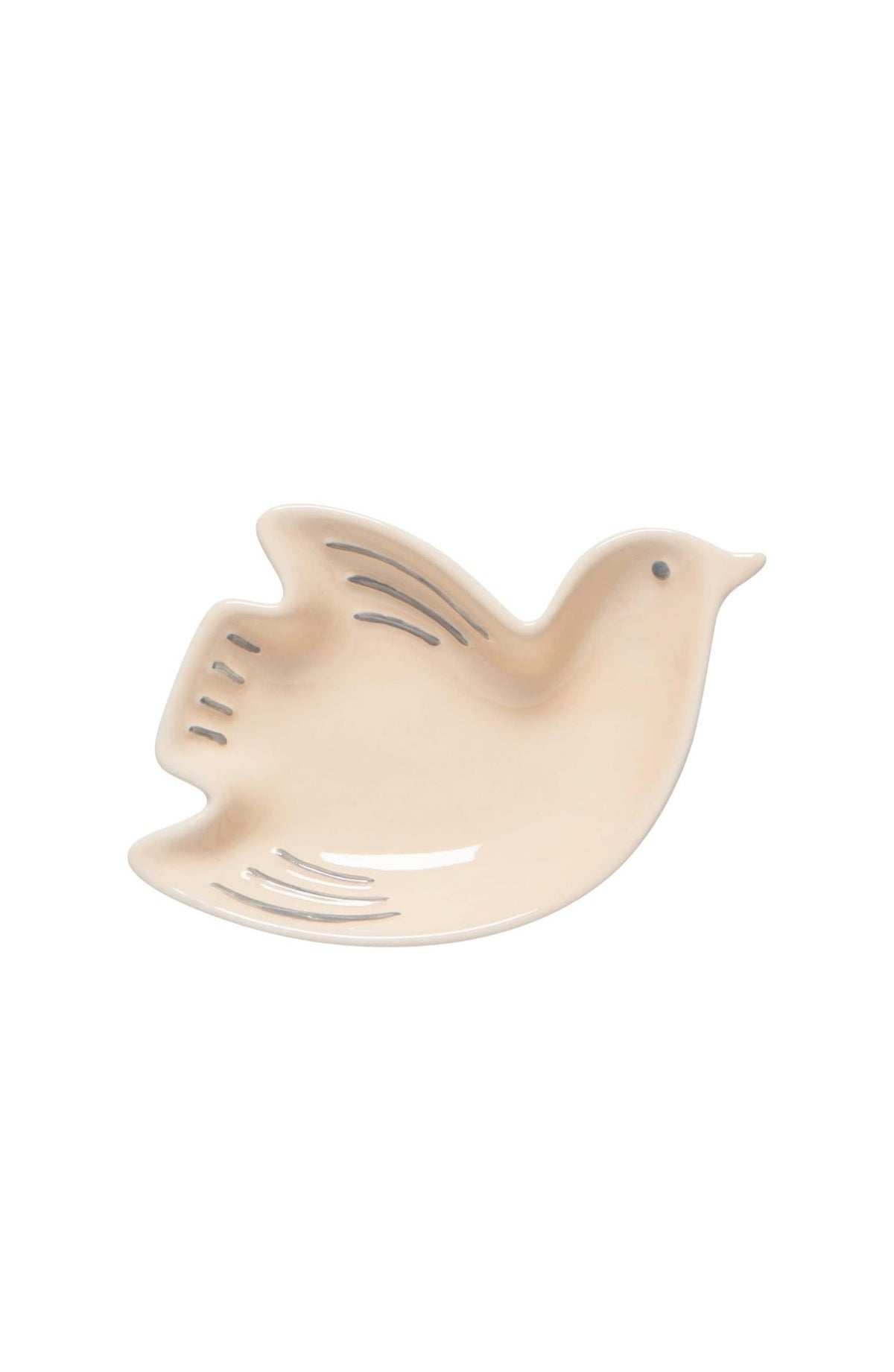 Beige bird dice dish