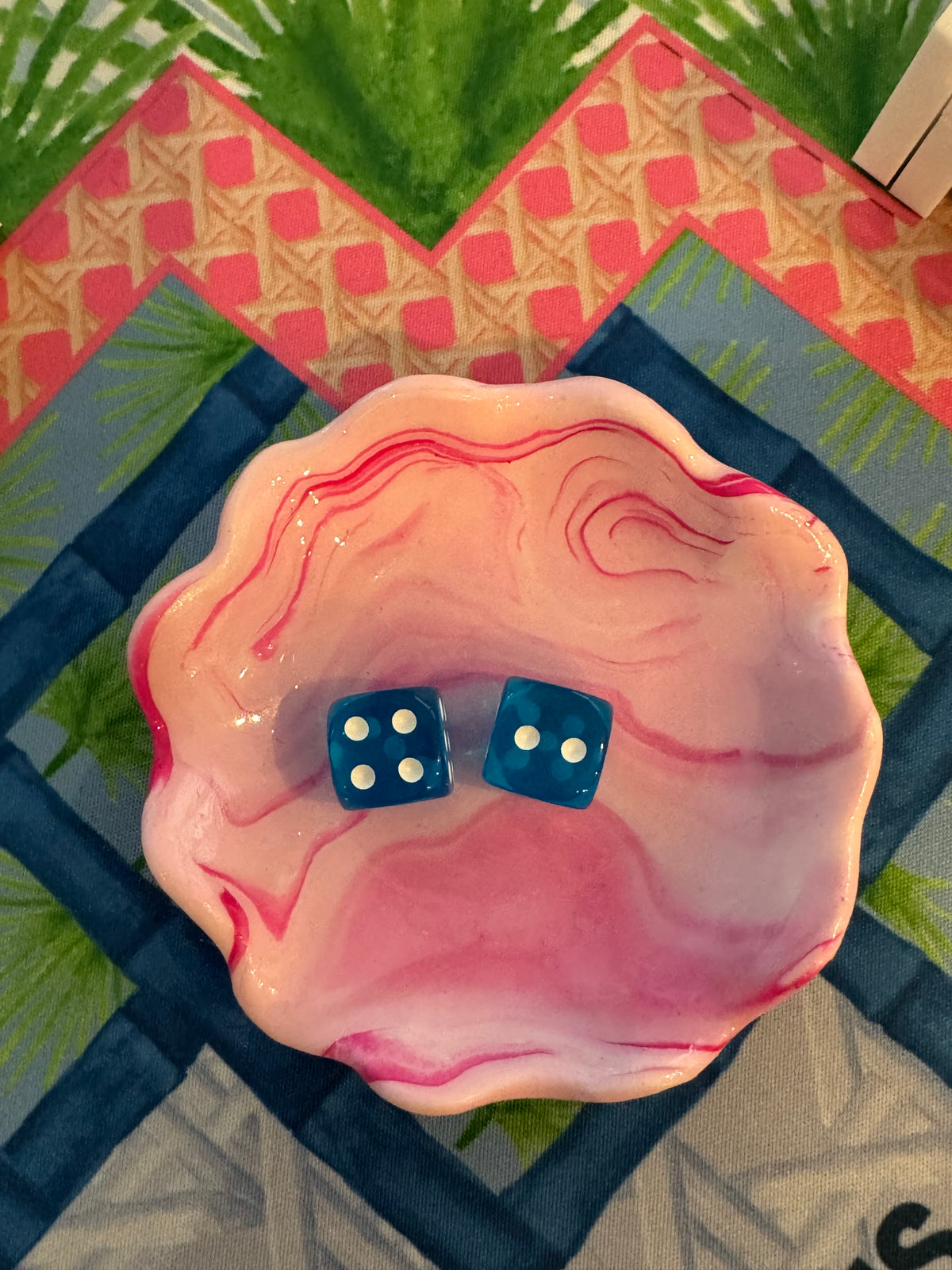 Pink dice dish