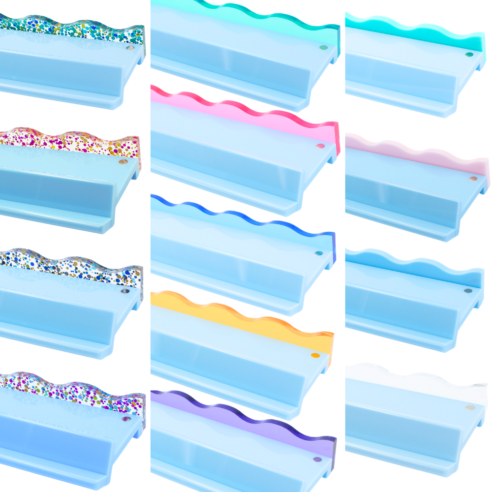 MAHJONG RACK PUSHER ADD ON-MAGNETIC | Premium Acrylic Set(4): Transparent-Wavy-Clear