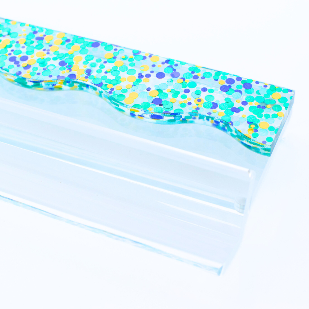 MAHJONG RACK PUSHER ADD ON-MAGNETIC | Premium Acrylic Set(4): Solid-Wavy-Macaron Green