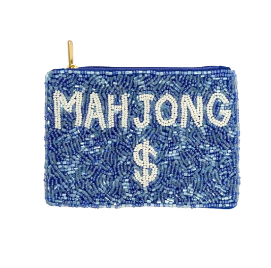 Mahjong Themed Beaded Coin Purse