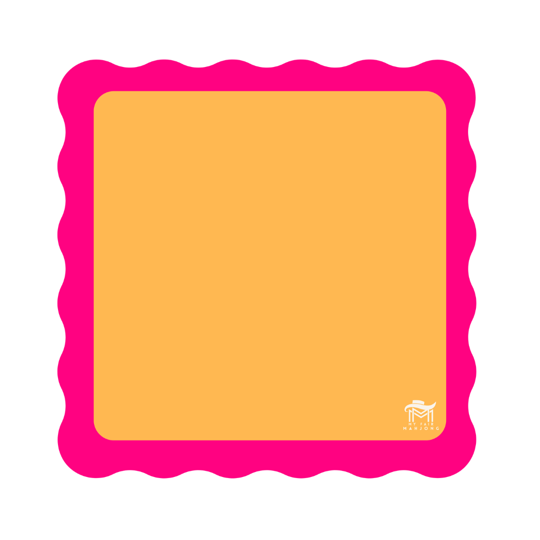 MAHJONG MAT  |  Colour Wave  |  31" x 31": Green Center- Pink Scallop