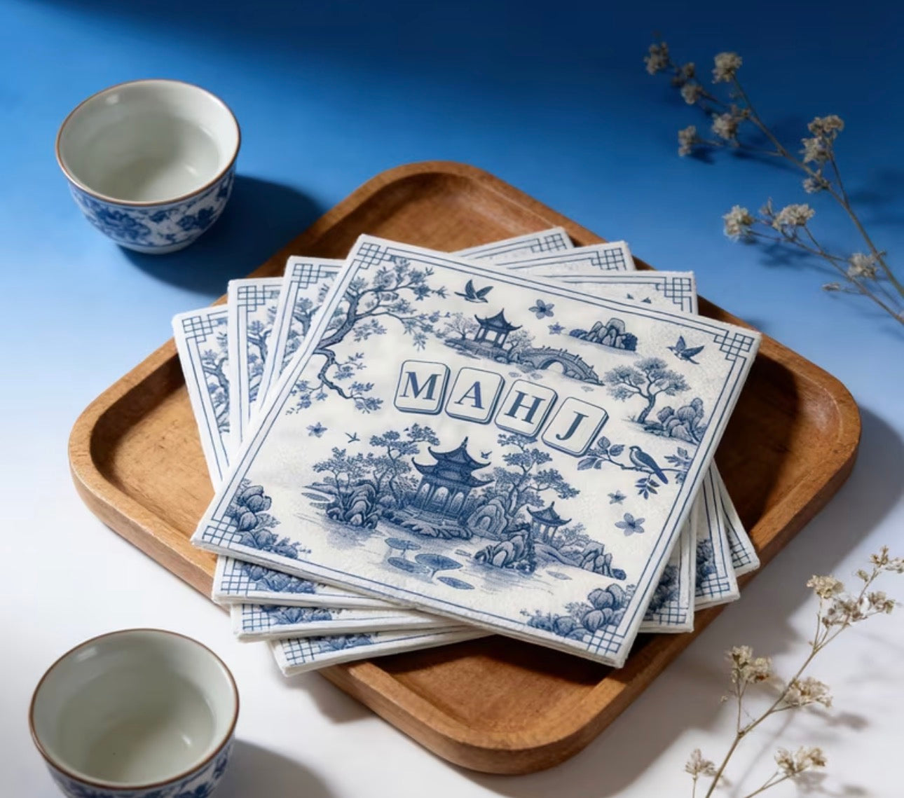 Blue Napkins | Mahj  - 25c