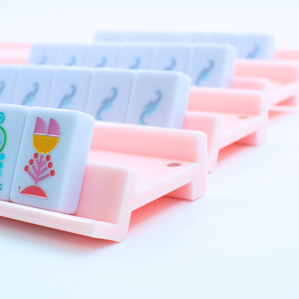 MAHJONG RACKS | Premium Acrylic | 4 Racks + 4 Pushers: Solid Magenta - ships in about 2 weeks.