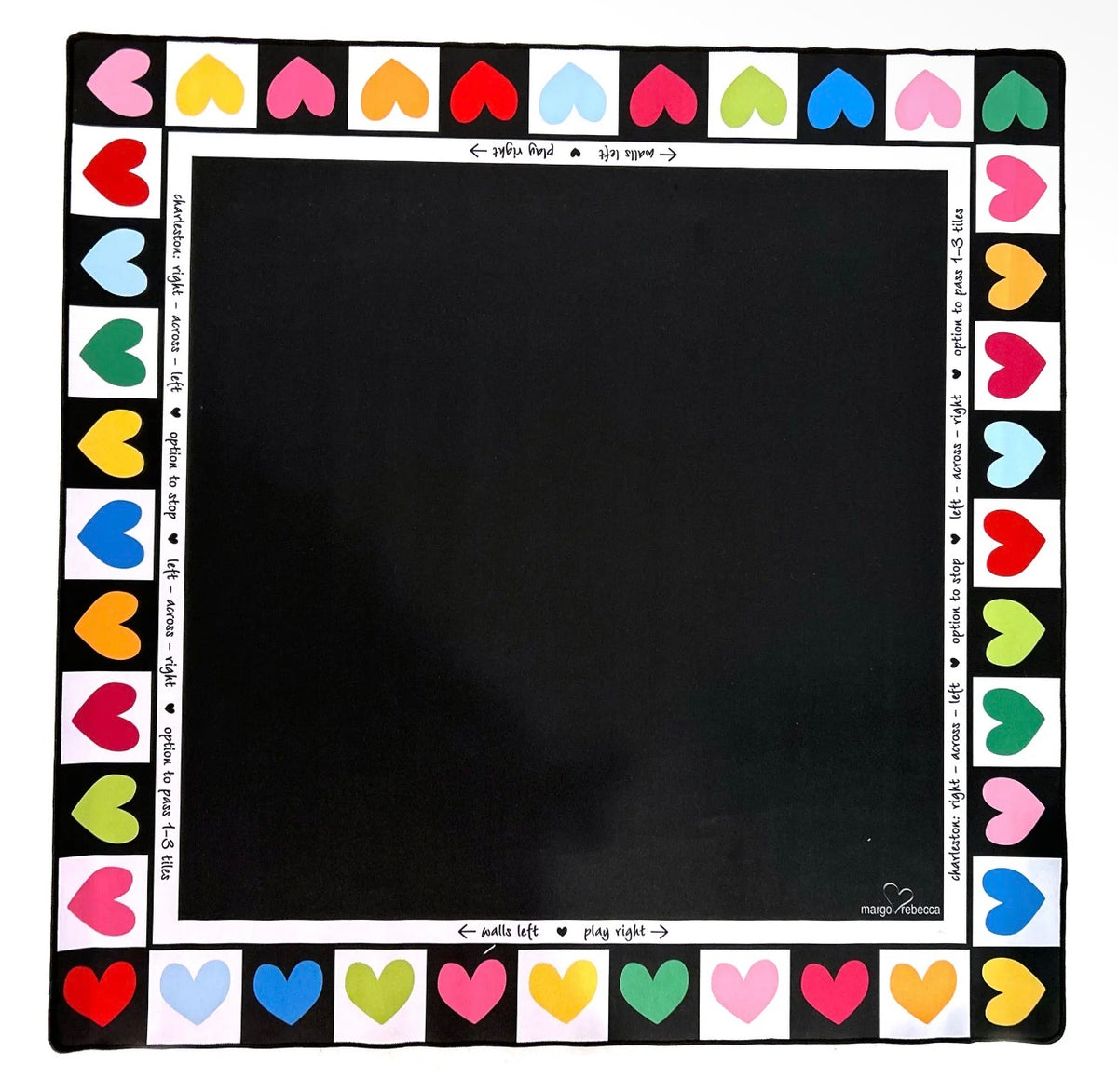Black hearts mat by Margo Rebecca - ships in about 3 weeks.