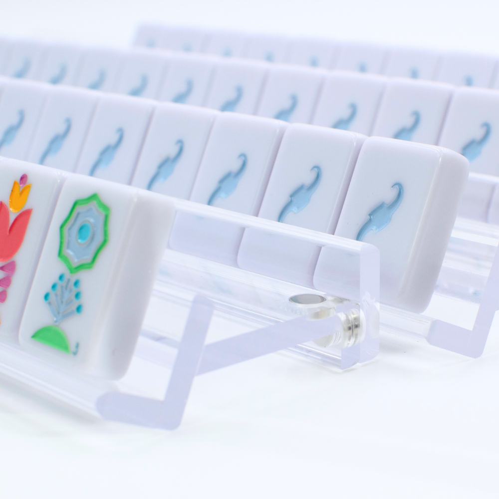 MAHJONG RACKS | Premium Acrylic | 4 Racks + 4 Pushers: Solid Magenta - ships in about 2 weeks.
