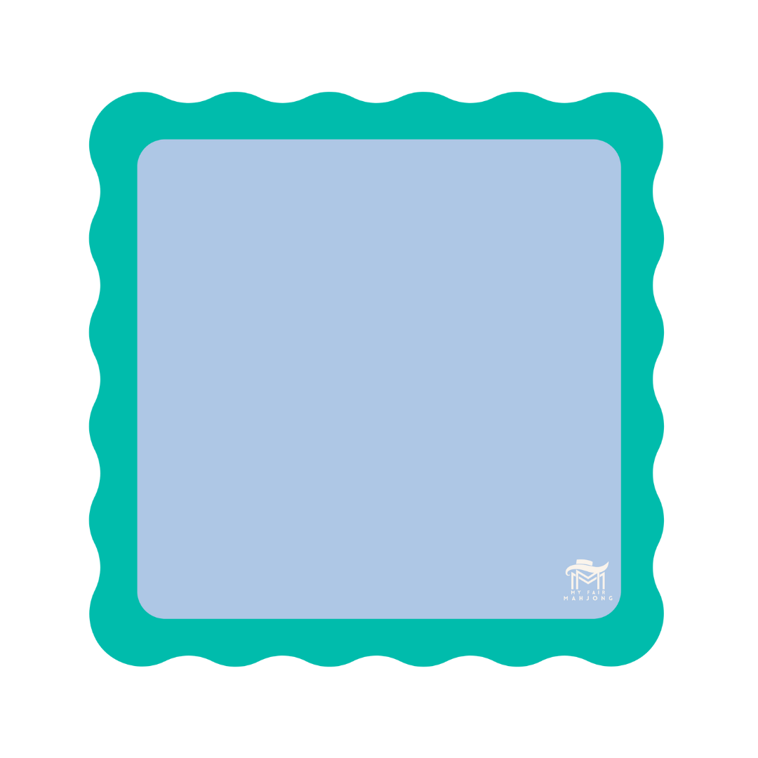 MAHJONG MAT  |  Colour Wave  |  31" x 31": Blue Center- Green Scallop