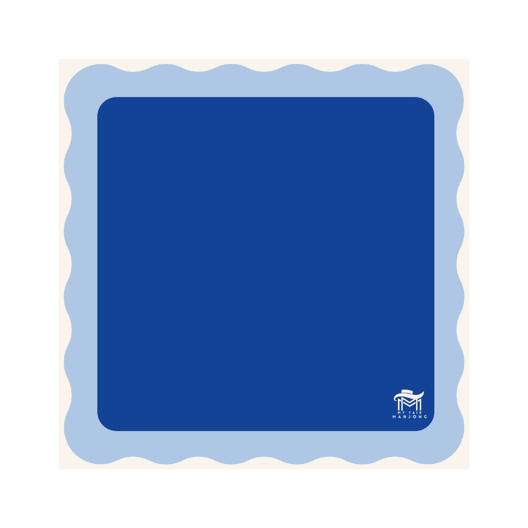 MAHJONG MAT  |  Colour Wave  |  31" x 31": Blue Center- Green Scallop