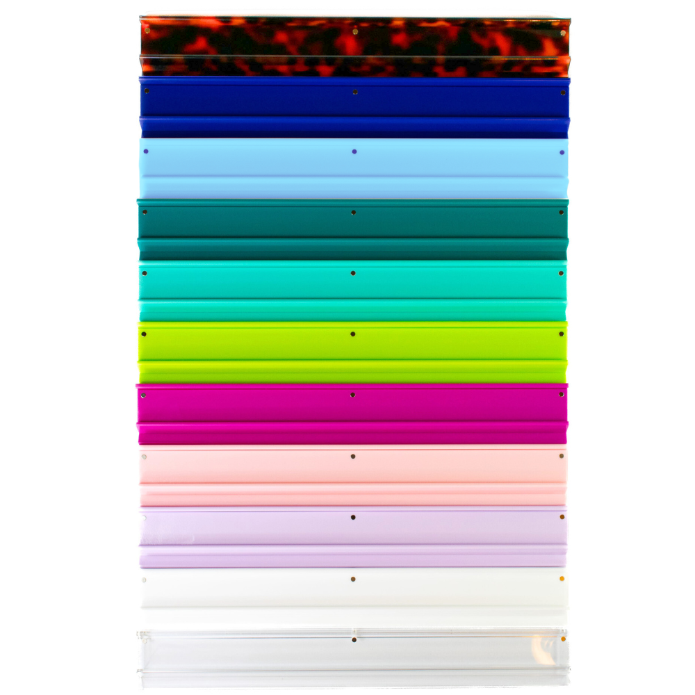 MAHJONG RACKS | Premium Acrylic | 4 Racks + 4 Pushers: Solid Macaron Pink