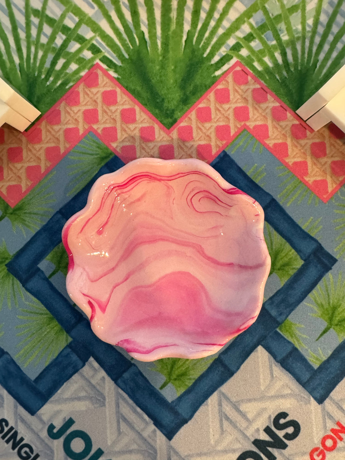 Pink dice dish
