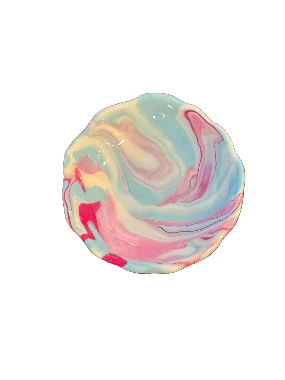 Pink / baby blue dice dish
