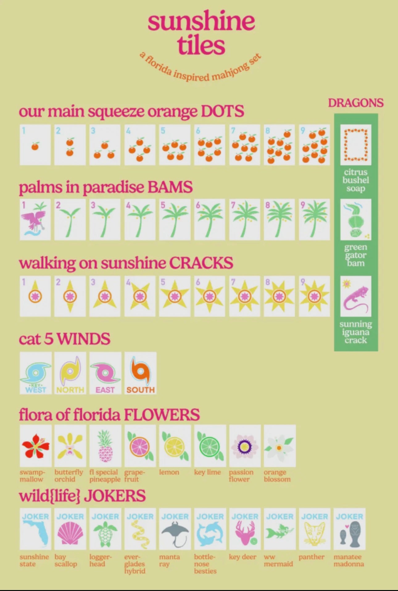 Middle & Main Sunshine Tiles- A Florida Inspired Mahjong Set