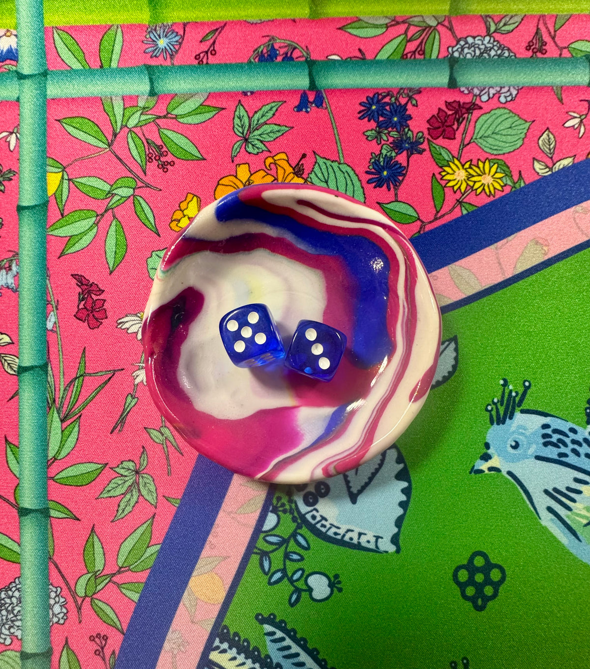 Pink / purple dice dish