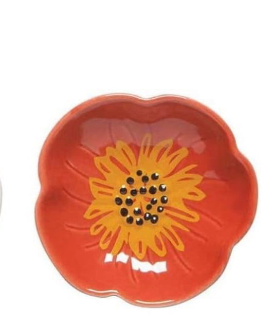 Red Flower dice dish