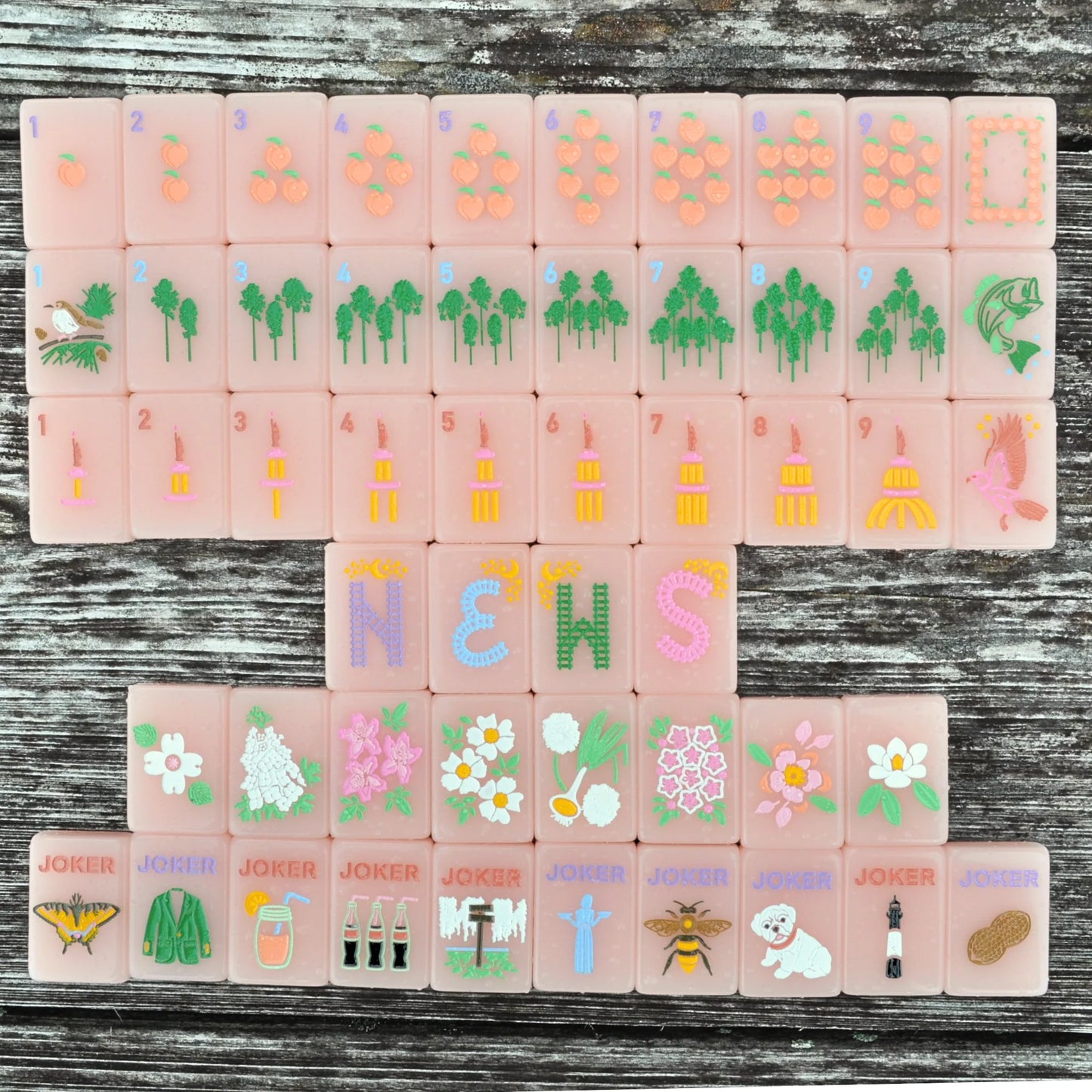Middle & Main Peach & Pine Tiles- A Georgia Inspired Mahjong Set