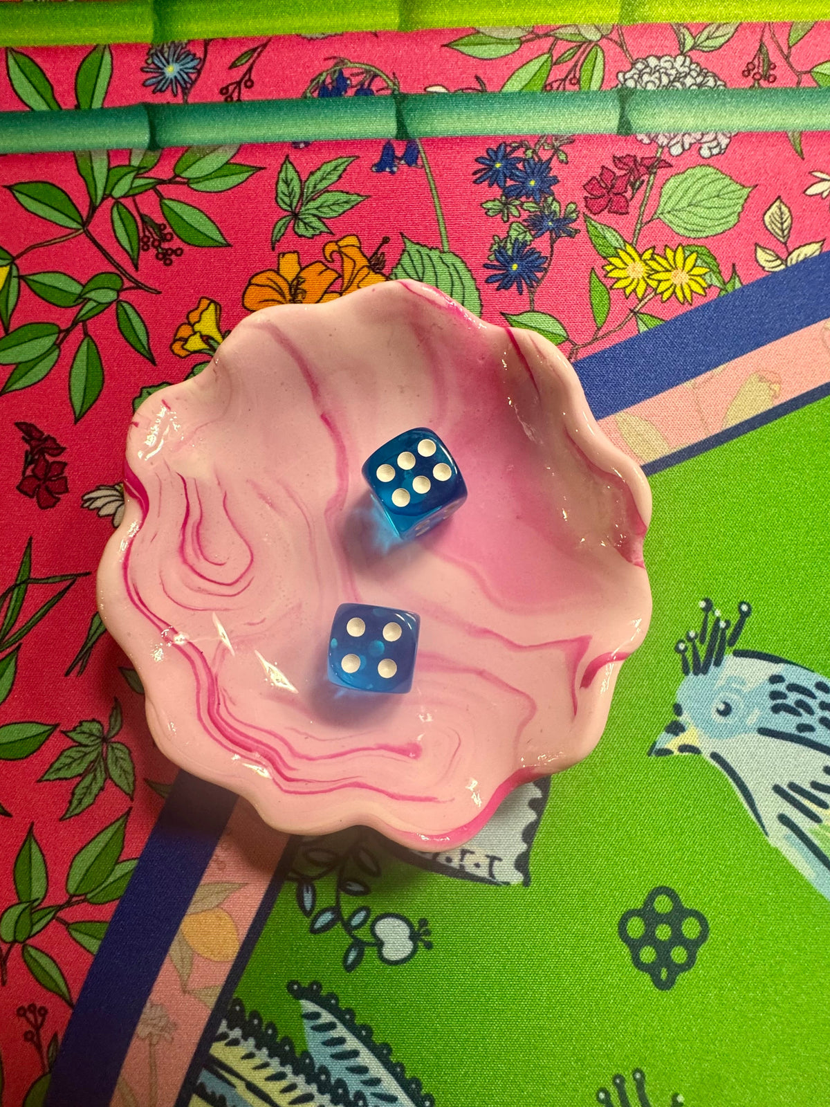 Pink dice dish