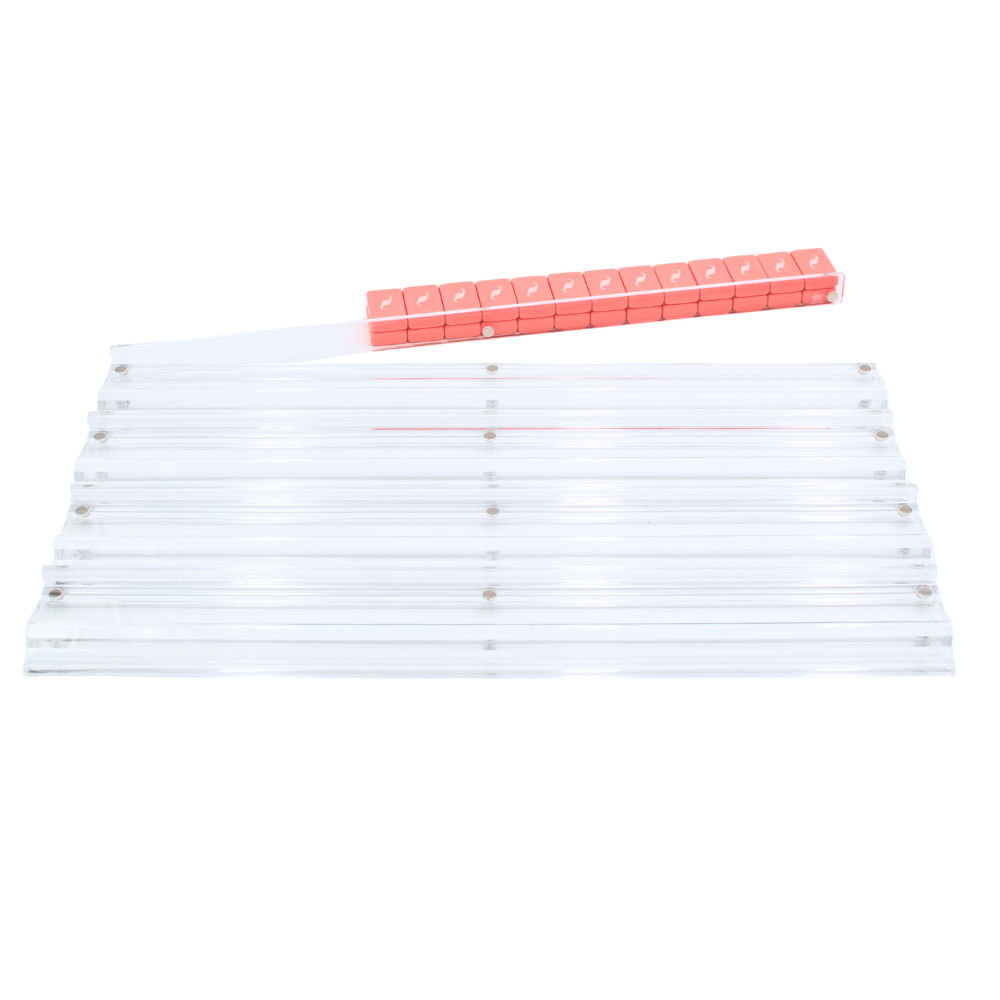 MAHJONG RACKS | Premium Acrylic | 4 Racks + 4 Pushers: Solid Magenta - ships in about 2 weeks.
