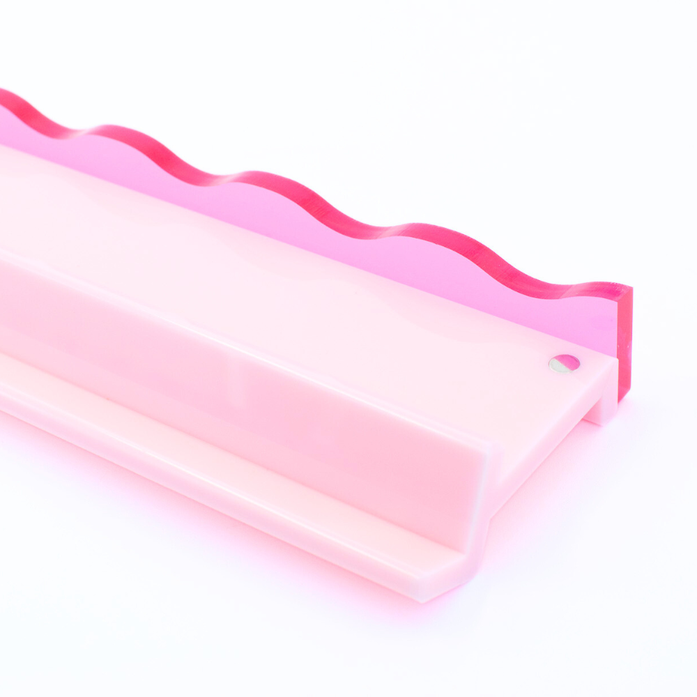 MAHJONG RACK PUSHER ADD ON-MAGNETIC | Premium Acrylic Set(4): Solid-Wavy-Macaron Pink