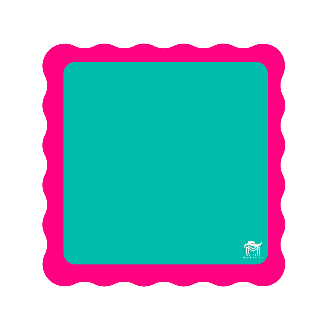 MAHJONG MAT  |  Colour Wave  |  31" x 31": Blue Center- Green Scallop