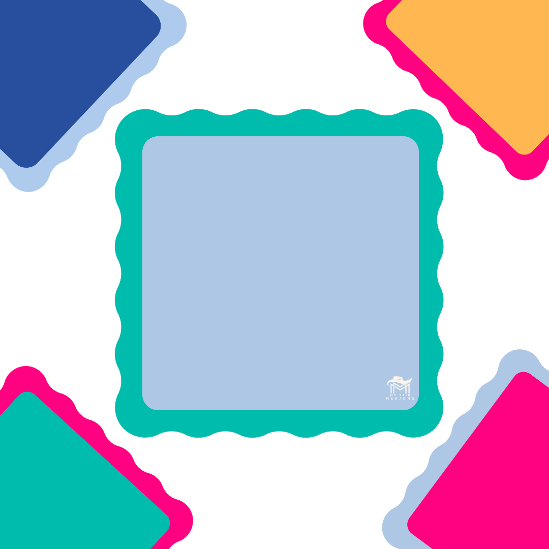 MAHJONG MAT  |  Colour Wave  |  31" x 31": Blue Center- Green Scallop