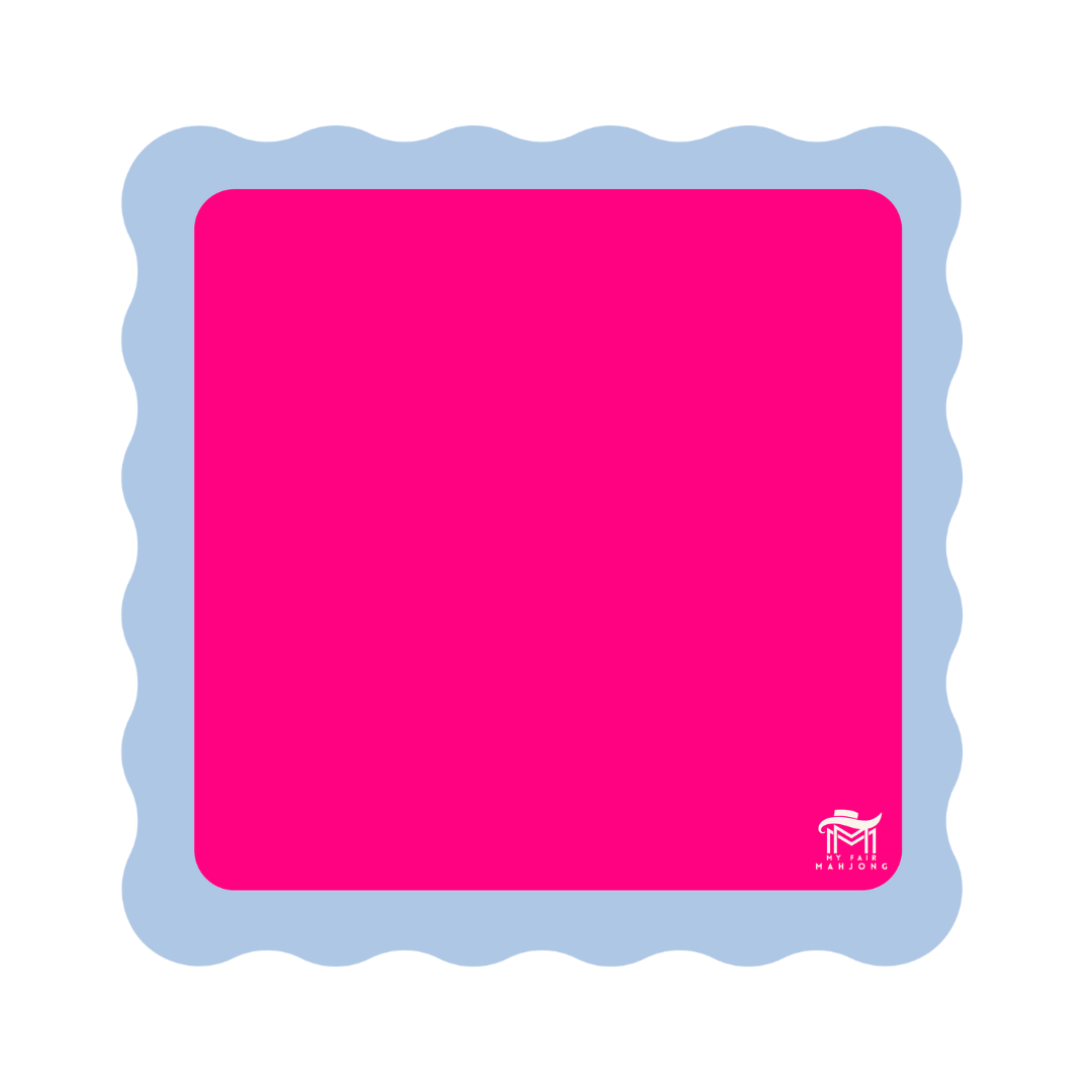 MAHJONG MAT  |  Colour Wave  |  31" x 31": Blue Center- Green Scallop