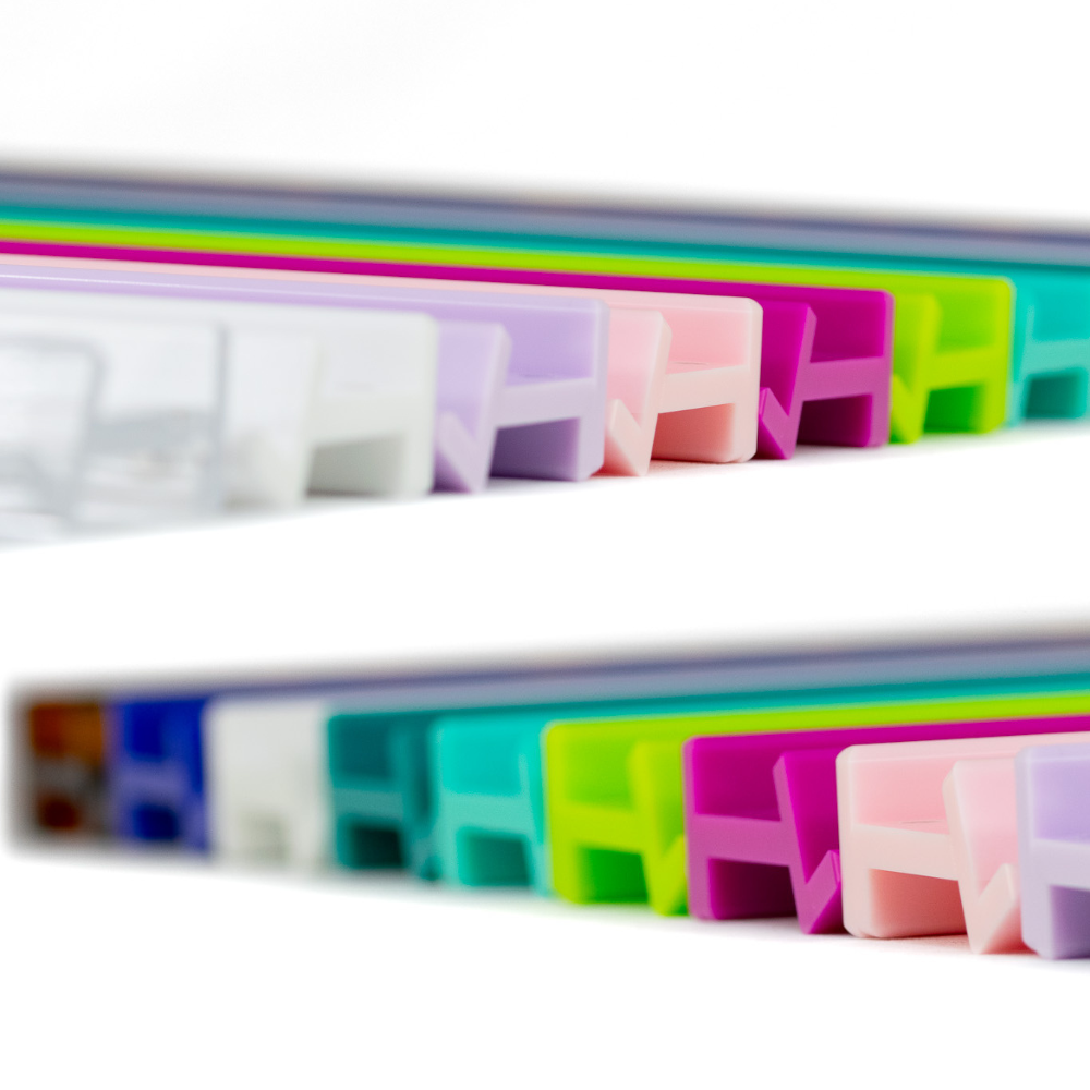 MAHJONG RACKS | Premium Acrylic | 4 Racks + 4 Pushers: Solid Macaron Pink