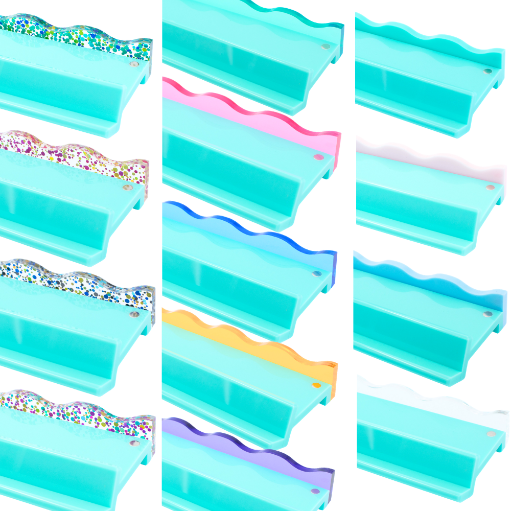 MAHJONG RACK PUSHER ADD ON-MAGNETIC | Premium Acrylic Set(4): Transparent-Wavy-Clear