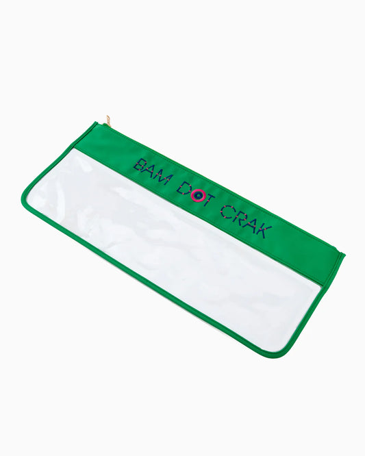 Kelly Green Bam Dot Crak Mahjong Zippered Bag