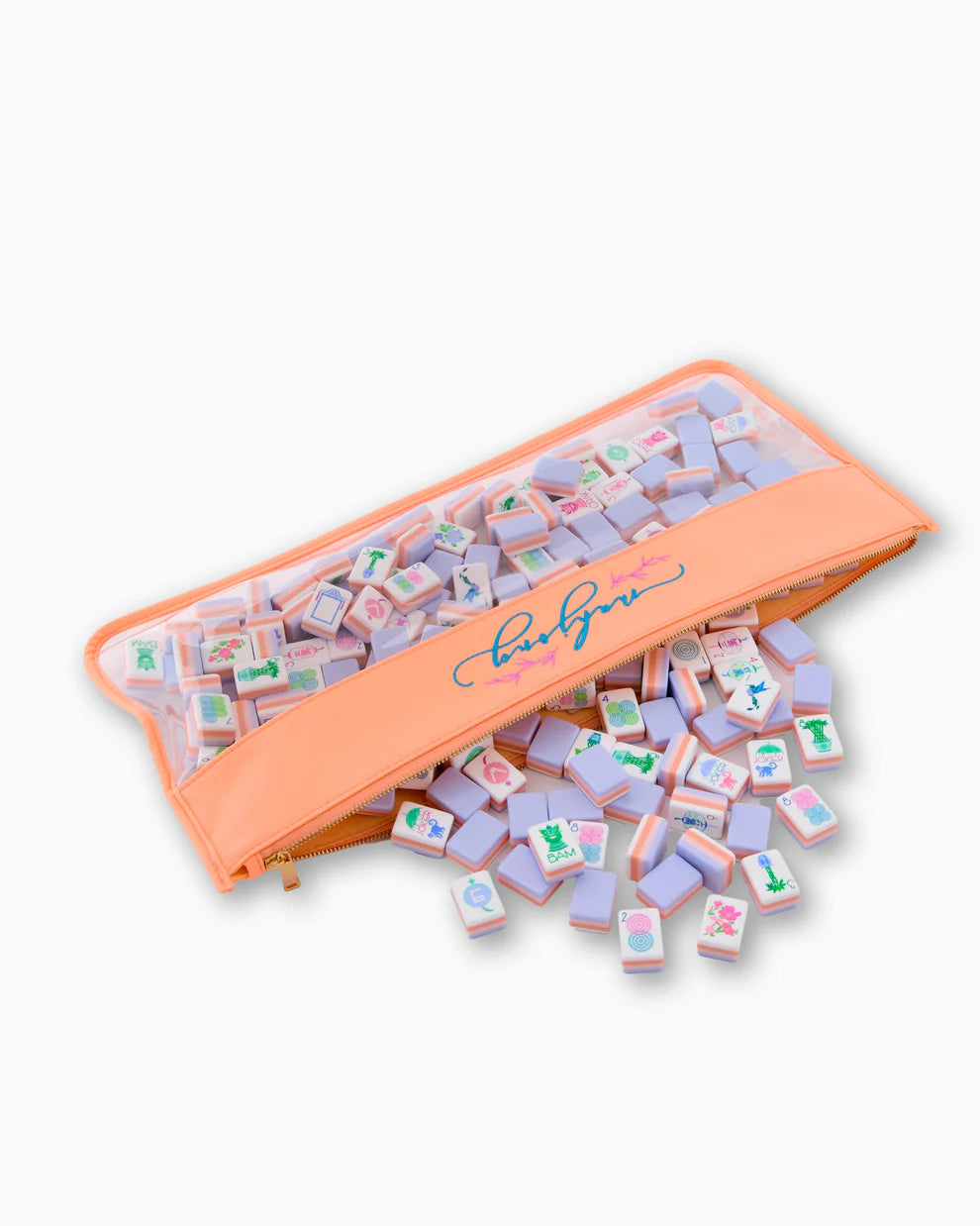 OMM Signature Peach Script Mahjong Bag